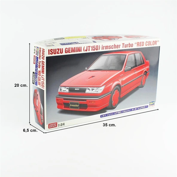 Hasegawa 20664 1/24 Ölçek, Isuzu Gemini (JT150) Irmscher Turbo (Red Color), (Limited Edition) Otomobil Plastik Model Kiti - Resim 5
