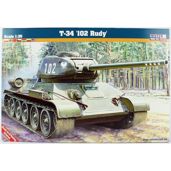 Mistercraft G095 1/35 T-34/85 Ana Muharebe Tankı Plastik Model Kiti ürün görseli 1