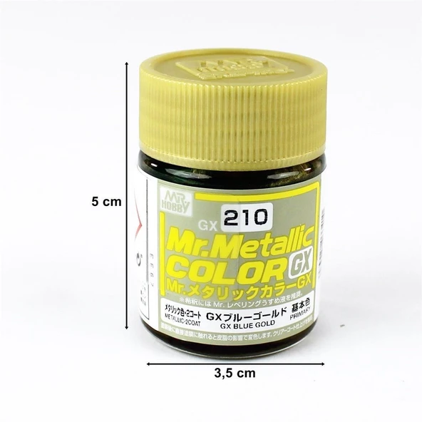 Mr.Hobby GX-210 18 ml. Metallic Blue Gold, Metalik Serisi Model Boyası - Resim 2