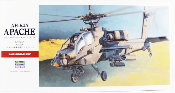 Hasegawa PT24 7224 1/48 Ölçek, AH-64A Apache, Askeri Helikopter Plastik Model Kiti ürün görseli