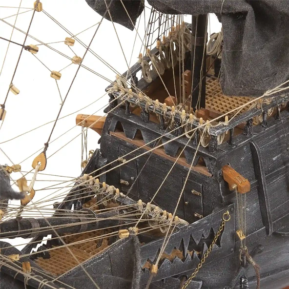 Occre 14010 1/50 Ölçek, Flying Dutchman, 78 cm. Yelkenli Efsanevi Hayalet Gemi, Ahşap Model Kiti - Resim 4