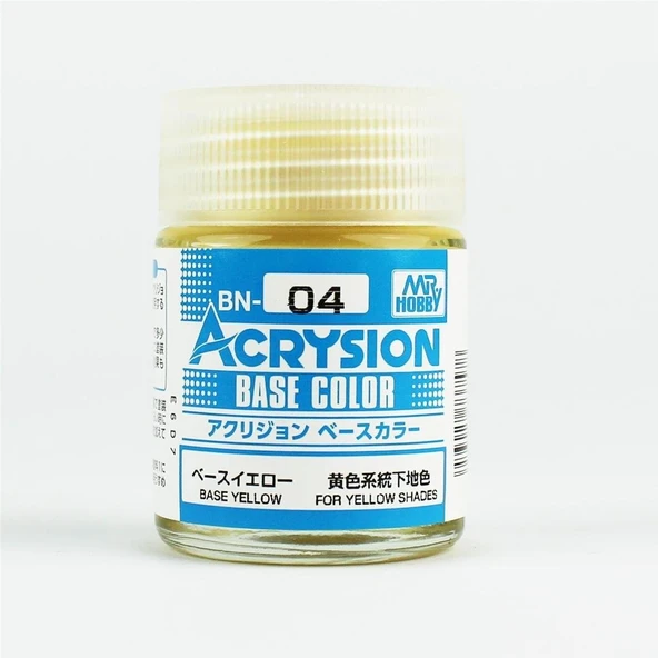 Mr.Hobby BN-04 18 ml. Base Yellow, Acrysion Serisi Model Boyası ürün görseli