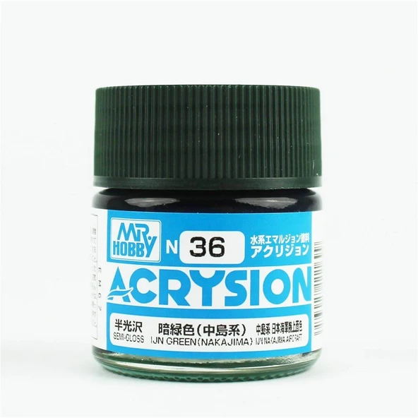 Mr.Hobby N-036 10 ml. IJN Green (Nakajima), Acrysion Serisi Model Boyası ürün görseli