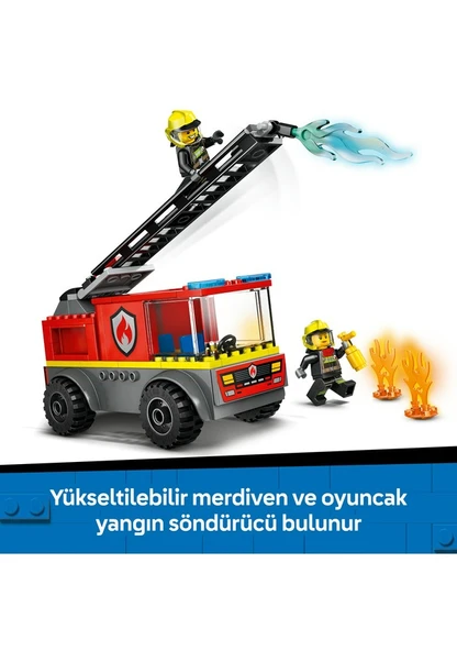 Lego City Merdivenli İtfaiye Kamyonu 60463 Lisanslı Ürün - Resim 5