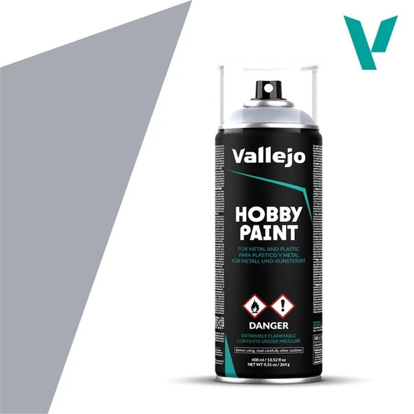 Vallejo 28021 400 ml. Silver, Sprey Model Boyası ürün görseli