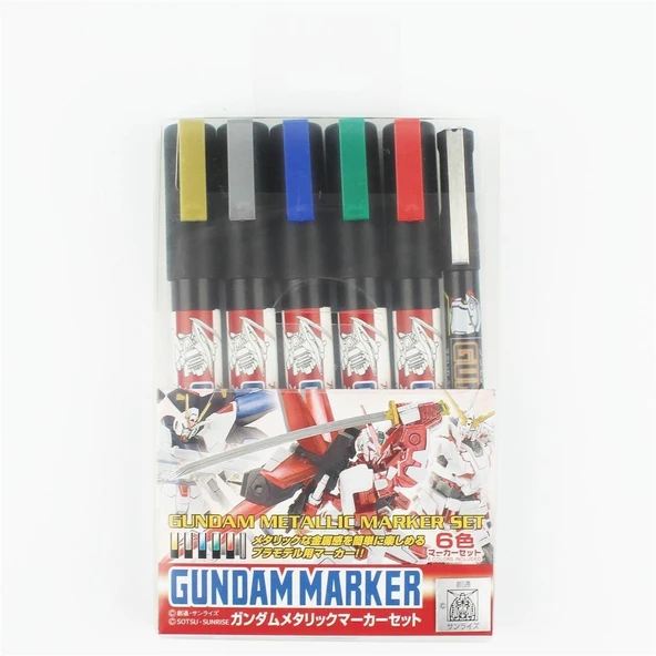Mr.Hobby GMS-121 Gundam Marker Metallic Set.1, 6 Adet ürün görseli