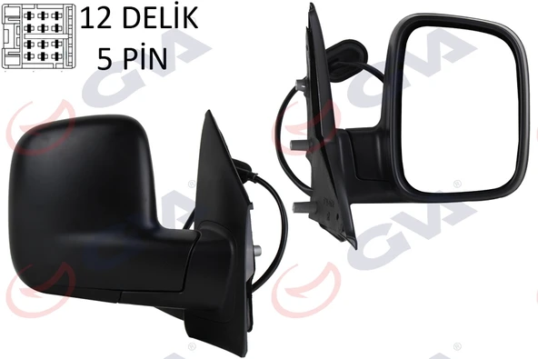 GVA 1075525 DIŞ DİKİZ AYNASI SAĞ TRANSPORTER T5 MULTIVAN 04> ELEKTRİKLİ ISITMALI KONVEKS 5 FİŞ VM-373EHR 7H1857508A9B9-7E1857522A ürün görseli 1
