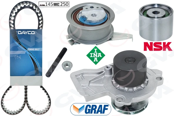 GVA 59WPK7505D DEVİRDAİMLİ EKSANTRİK GERGİ KİTİ POLO-FABIA 14>IBIZA IV 15>A1 14> CUSA-CUSB-CYZA-CYZB 04L109119D-04B109244B-04L109243G ürün görseli 1