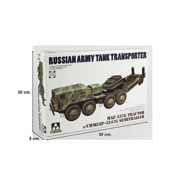 Takom 5004 1/72 Ölçek, MAZ-537G Çekici ve CHMZAP-5247G Römorku, Plastik Model Kiti - 5