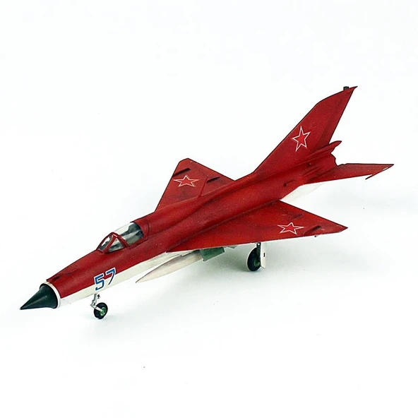 QD183 1/72 Ölçek, MIG-21 PFM Sovyet Hava Kuvvetleri, Sergilemeye Hazır Akrobasi Uçağı Modeli - 2