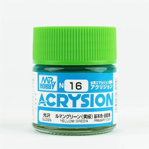 Mr.Hobby N-016 10 ml. Yellow Green, Acrysion Serisi Model Boyası ürün görseli 1
