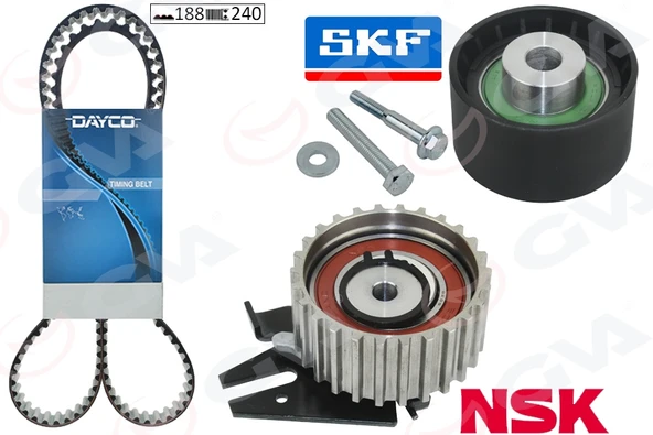 GVA 59T2925 EKSANTRİK GERGİ KİTİ 188 DİŞ 24 MM FIAT DOBLO 1.6D EURO 6 73504623 ürün görseli 1