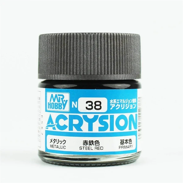 Mr.Hobby N-038 10 ml. Steel Red, Acrysion Serisi Model Boyası ürün görseli