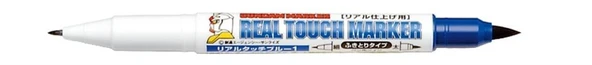 Mr.Hobby GM-403 Real Touch Blue 1, İnce ve Kalın uclu Gölgelendirme Marker Kalemi - Resim 2