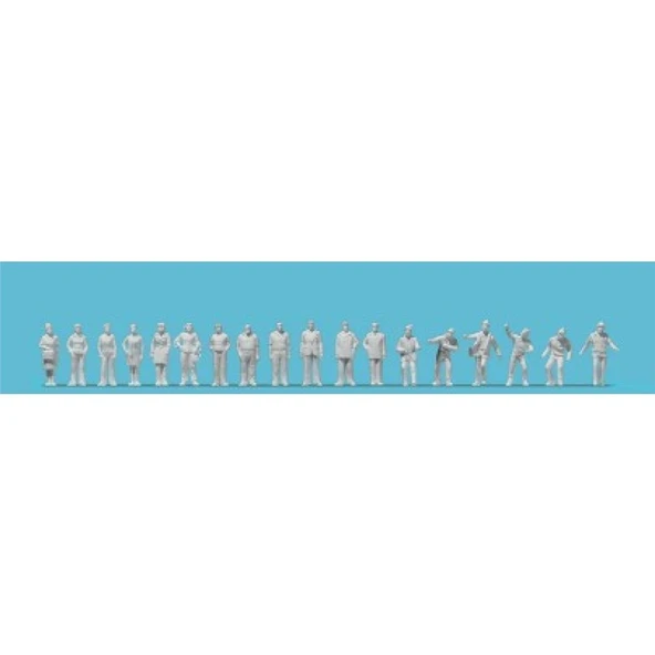 Preiser 80992 1/200 Ölçek, Ayakta Duran İnsanlar, Boyasız Plastik Figürleri, 18 Adet ürün görseli 1