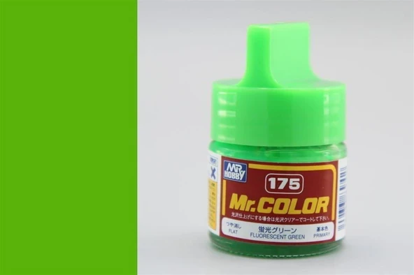 Mr.Hobby C-175 10 ml. Fluorescent Green, Mr.Color Serisi Model Boyası ürün görseli