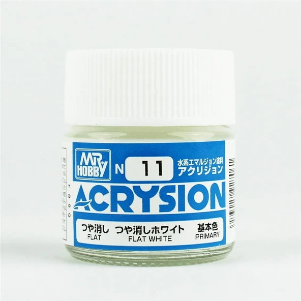 Mr.Hobby N-011 10 ml. Flat White, Acrysion Serisi Model Boyası ürün görseli