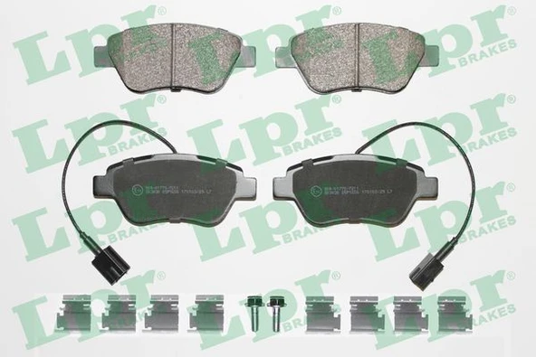 LPR 05P1656K ÖN BALATA NEMO 1.3 HDİ 75 09 >BIPPER 1.3 HDİ 75 10 >BIPPER TEPEE 1.3 HDİ 10 > FIORINO 1.4 1.3D 09 > ÇİFT FİŞLİ 4254.C8-77365651-77364874 ürün görseli 1