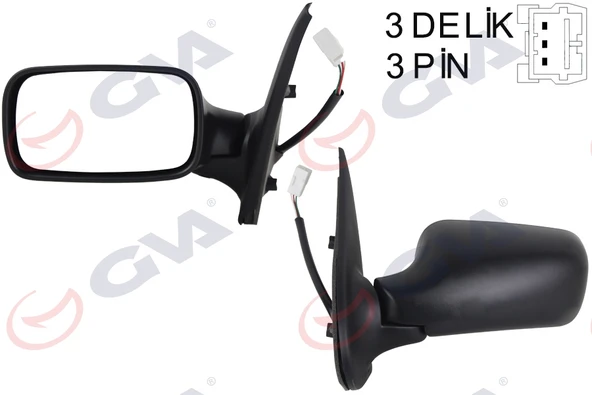 GVA 1021105 DIŞ DİKİZ AYNASI SOL PALIO 98> ELEKTRİKLİ KONVEKS 3 FİŞ VM-155E-5DL ürün görseli 1