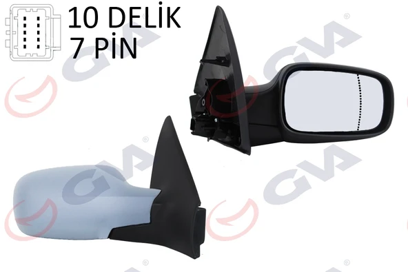 GVA 1011131 DIŞ DİKİZ AYNASI SAĞ MEGANE 02> ELEKTRİKLİ ISITMALI SENSÖRLÜ ASTARLI ASFERİK 7 FİŞ VM-138EHPSR 7701054688-7701068375 ürün görseli 1