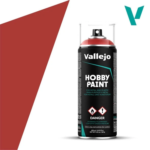 Vallejo 28016 400 ml. Scarlet Red, Sprey Model Boyası ürün görseli