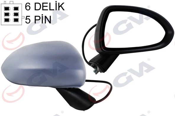 GVA 1090225 DIŞ DİKİZ AYNASI SAĞ CORSA D 06> ELEKTRİKLİ ISITMALI ASTARLI KONVEKS 5 FİŞ VM-964EHPR 13187618 6428252-6428256-13203389 ürün görseli 1