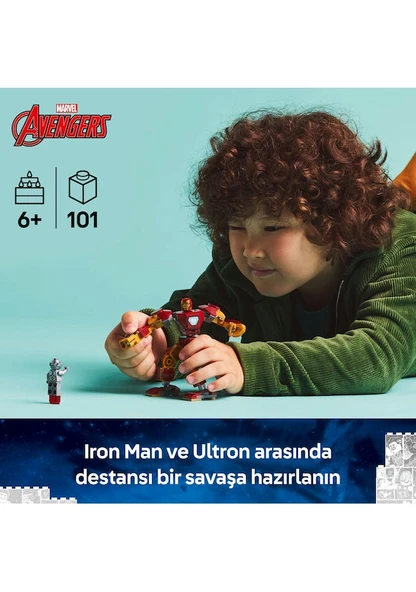 Lego Marvel Iron Man Robot'u Ultron!a Karşı 76307 Lisanslı Ürün - Resim 2