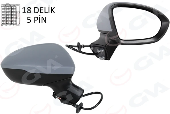 GVA 1099122 DIŞ DİKİZ AYNASI SAĞ CRUZE 17- -ASTRA K 15-22 ASTARLI KONVEKS 13453490-13396541-13396527 ürün görseli 1