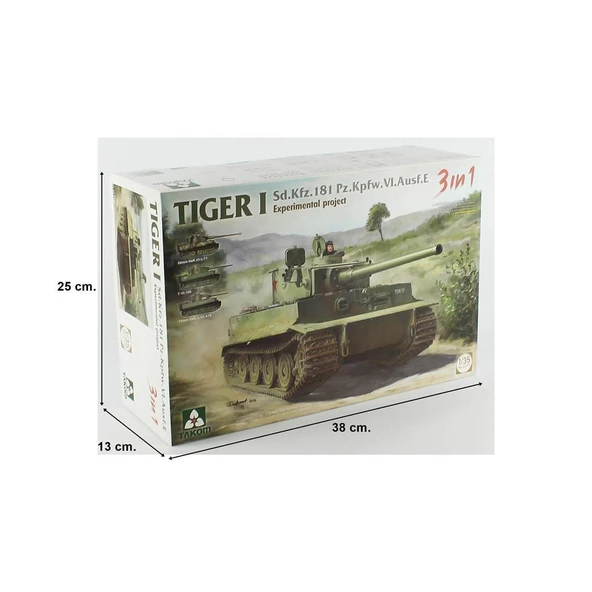 Takom 2192 1/35 Ölçek, TIGER I Sd.Kfz.181 Pz.Kpfw.VI.Ausf.E Ağır Tankı (Experimental project 3 in 1), Plastik model Kiti - Resim 5