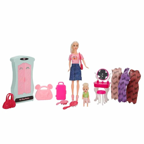 Cindy Makyaj Masalı Dolaplı Model Bebek Oyun Seti ürün görseli