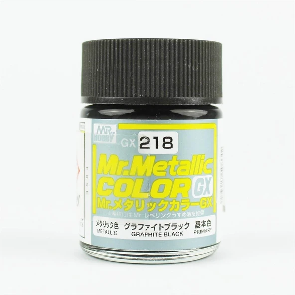 Mr.Hobby GX-218 18 ml. Graphite Black, Metalik Serisi Model Boyası ürün görseli