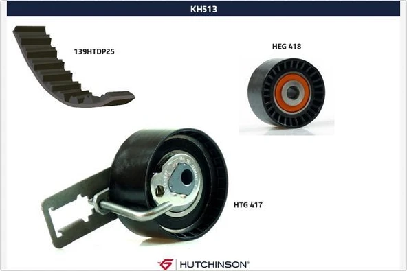 HUTCHINSON KH513 EKSANTRİK GERGİ KİTİ EURO5 139 DİŞ P107-206-207-307-BIPPER-C2-C3-NEMO-XSARA 1.4HDI FIESTA V-FUSION 1.4TDCI 02- 1608747680-AV2Q8A615AB ürün görseli 1