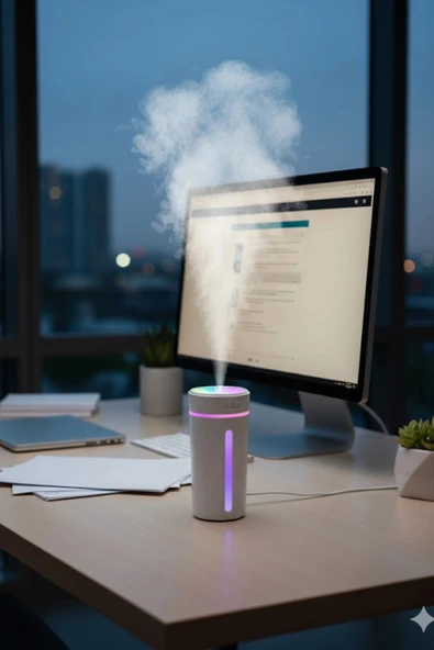 Blackbird KT-H04 Beyaz Oto İçi Ofis Ev Hava Nemlendirici Işıklı Buhar Koku Makinası - 4