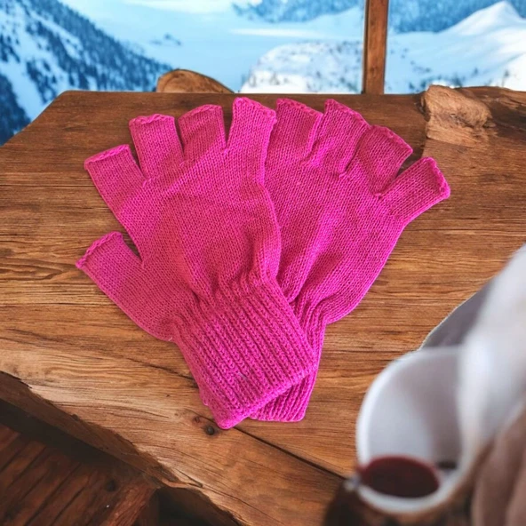 Tiriko Kadın Kesik Eldiven Fuşya - 3