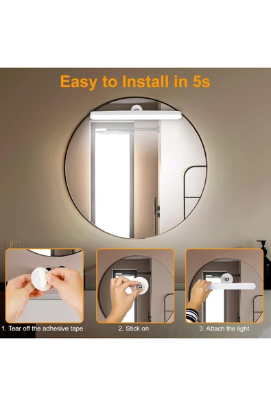 NACTUMU 27 cm LED Makyaj Aynası Işığı, USB ile Şarj Edilebilen Dokunmatik Aydınlatma - Resim 2