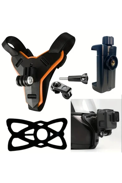 NACTUMU Motorsiklet Kaskına Takılabilen Telefon ve Aksiyon Kamerası Tutucu Aparat