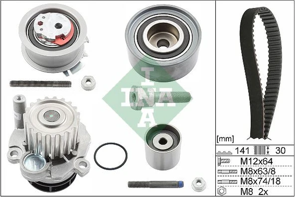 INA 530046330 DEVİRDAİMLİ TRİGER SETİ PASSAT-JETTA-GOLF5-OCTAVIA-TOLEDO-A3-A6 2.0 TDI 2007-2011 BKP-BKD-BRE-BLB 03G198119A-03G198119E-03G198119C ürün görseli 1