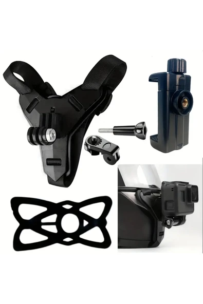 NACTUMU Motorsiklet Kaskına Takılabilen Telefon ve Aksiyon Kamerası Tutucu Aparat - 2
