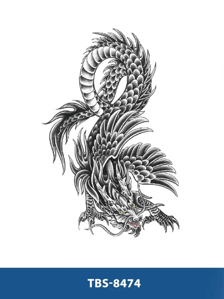 TBS-8474 ORTA BOY EJDERHA DESEN GEÇİCİ DÖVME-TATTO ürün görseli