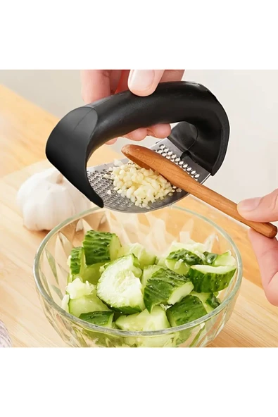 NACTUMU Paslanmaz Çelik Sarımsak Ezici, Kolay ve Hızlı Kullanım İçin Garlic Press - Resim 3