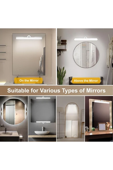 NACTUMU 27 cm LED Makyaj Aynası Işığı, USB ile Şarj Edilebilen Dokunmatik Aydınlatma - Resim 3