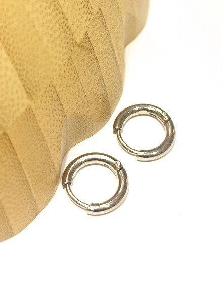 Monalisa Home Gümüş Renk  Halka Unisex Çelik Küpe