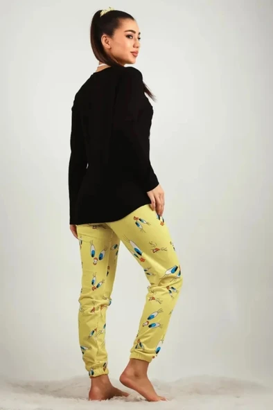 İpek Twetty Baskılı Uzun Kol Pijama Takımı M BEDEN - Resim 2