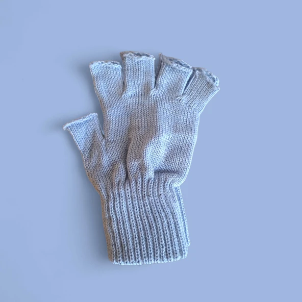 Tiriko Kadın Kesik Eldiven Açık Mavi - Resim 3