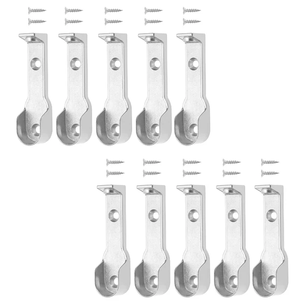 Uzun Askı Flanşı Dolap Boru Sabitleme Kıyafet Elbise Askı Flanş Aparatı Krom 70 mm ( 5 Çift ) - Resim 5