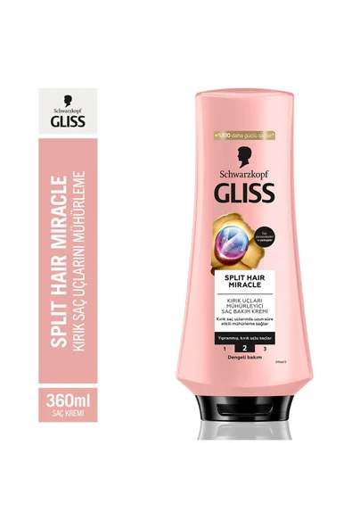 Gliss Split Hair Miracle Kırık Uçları Mühürleyici Saç Bakım Kremi 360 Ml ürün görseli 1