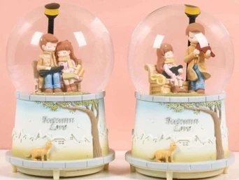 Sonbahar Sevgili Kar Küresi Orta Boy ürün görseli 1