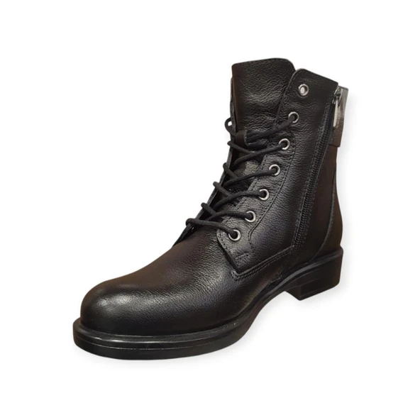 VENÜS 1852532K DÜZ TOPUK FERMUAR VE BAĞCIKLI DERİ KADIN BOT - Resim 3