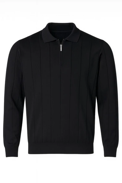 Slim Fit Polo Yaka Uzun Kol Erkek Triko - 7424 - 6