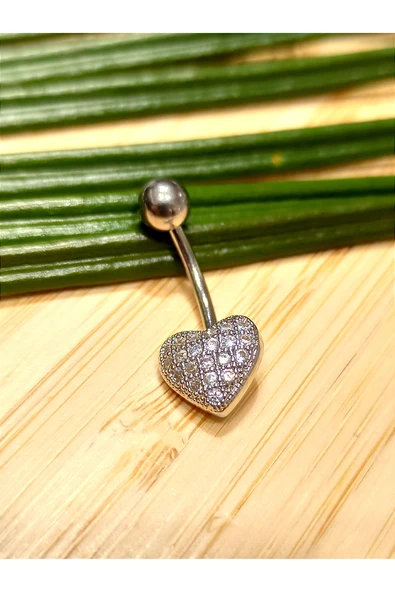 Monalisa Home Gümüş Renk Taşlı Göbek Pirsıng